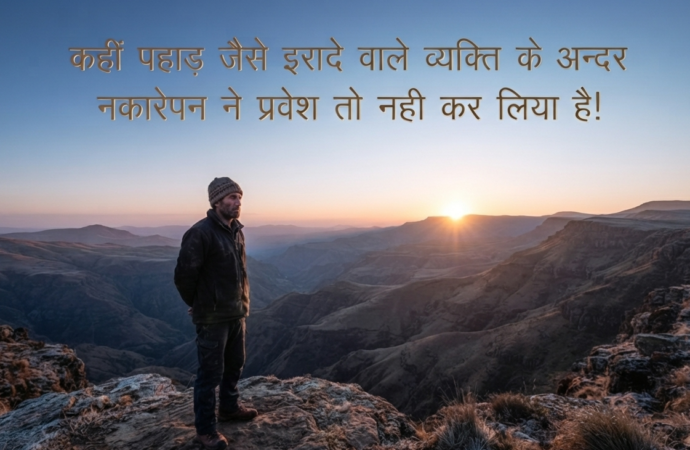 कहीं पहाड़ जैसे इरादे वाले व्यक्ति के अन्दरनकारेपन ने प्रवेश तो नही कर लिया है!