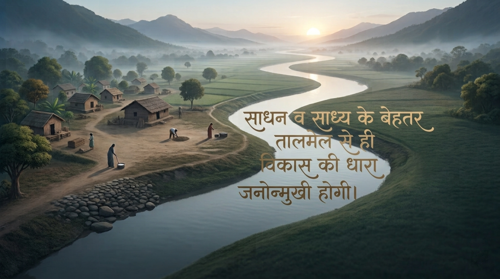 साधन व साध्य के बेहतर तालमेल से ही विकास की धारा जनोन्मुखी होगी