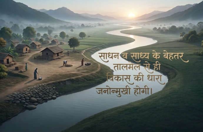 साधन व साध्य के बहे तर तालमले से ही विकास की धारा जनाने मखुी होगी